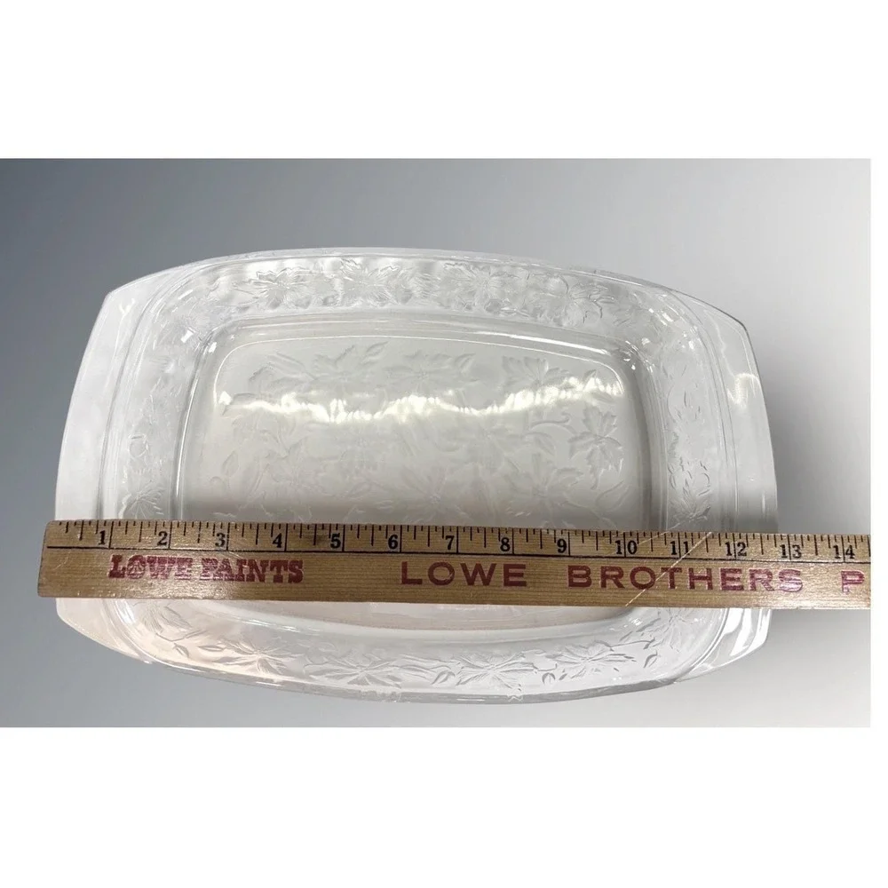 VTG Princess House Fantasia 13x8 Glass Casserole Dish Rectangular Baking Handles
